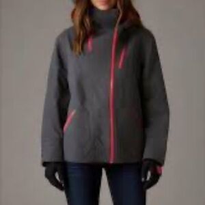 Women's ATHLETA  Dolomite Gray Ski Jacket with Pink Accents Size M Hooded